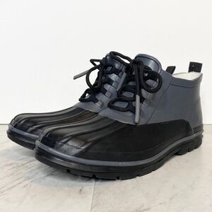 Chooka Lace Up Black Gray Matte Duck Boot 10 US